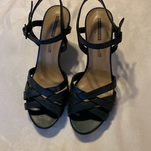 Black, leather heels